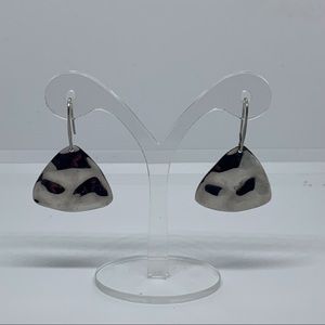 Vintage silver wavy triangle earrings